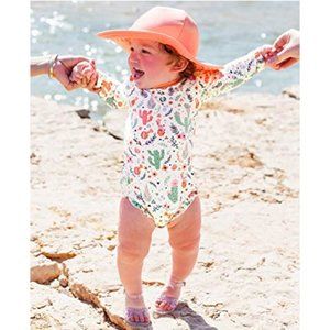 RUFFLE BUTTS | Girls Long Sleeve One Piece Swimsuit with UPF 50+ | 12-18M